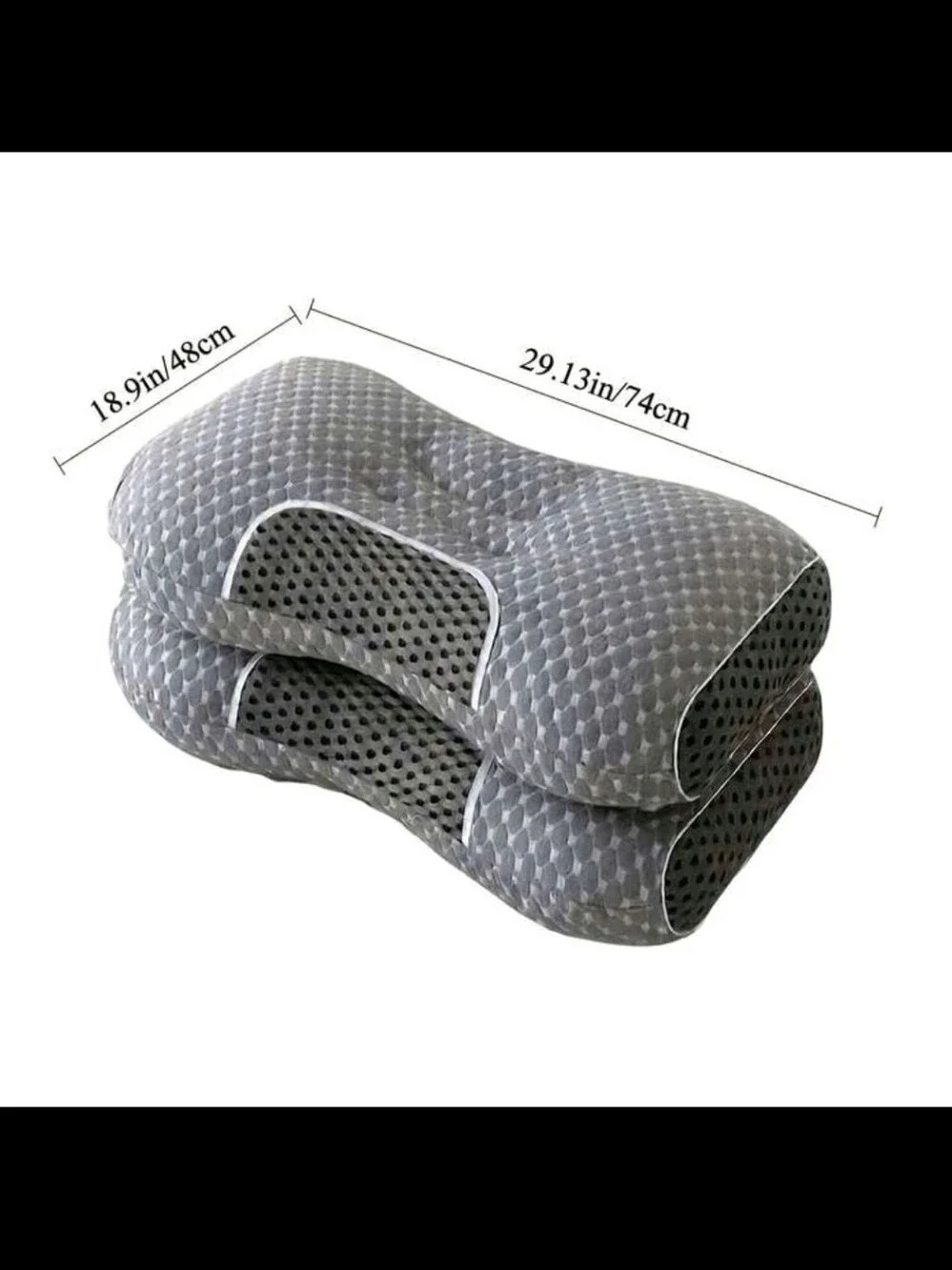 Gray Ergonomic Contour Neck Pillows - 2 Pack